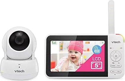 VTech VM924 Video Baby Monitor with Camera, Pan&Tilt, Baby Monitor with 5" LCD Screen,Up to 17 Hrs Battery Life,1.33x Zoom,Night Vision,300m Long Range,Soothing Sounds,2-Way Talk,Secured Transmission