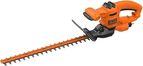 BLACK+DECKER 45cm Electric Hedge Trimmer, BEHT201-GB | 240V Corded Hedge Trimmer With 45cm Blade