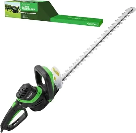 710W Corded Electric Hedge Trimmer, 61cm Diamond Blade, 20mm Tooth Opening, Electric Hedge Cutter with 10m Cable, Blade Cover, Rotating Handle, Dual Safety Switch, 3.9kg, Handle Branches up to 24mm