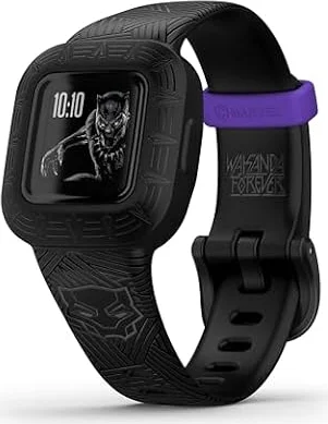 Garmin vívofit Jr.3, fitness tracker for kids, Marvel, Black Panther | Includes interactive app experience, swim-friendly, up to 1-year battery life, adjustable watch band