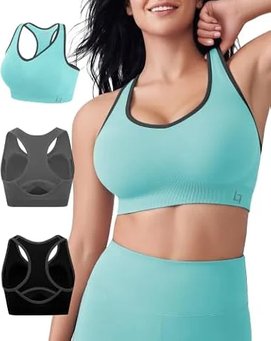FITTIN Racerback Sports Bra for Women: High Impact Padded Top