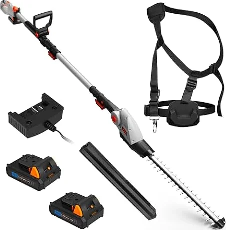 VonHaus Pole Hedge Trimmer Cordless 20V – x2 Batteries & Charger, G-Series