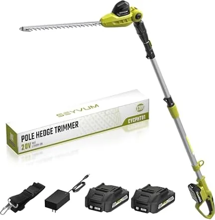 Cordless Pole Hedge Trimmer Long Reach with 2×2.0Ah Batteries