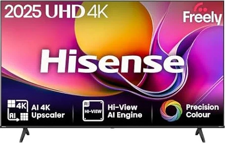 Hisense 55 Inch 55E6QTUK 4K Ultra HD Smart AI TV | 4K UHD, Hi-View AI Engine, Precision Colour, AI Smooth Motion and Sports Mode with Freely