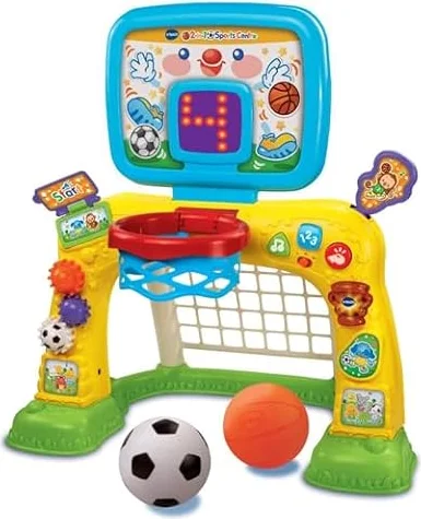 VTech Baby 3-in-1 Sports Centre, English | Basketball, football and target play with an animated scoreboard that counts scores and cheers children on. Ages 12-36 months