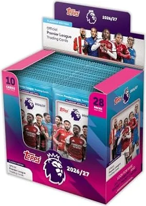Topps Flagship Premier League 2026/27 Trading Cards - Full Box | The Full Box contains 28 packets (10 cards per packet).